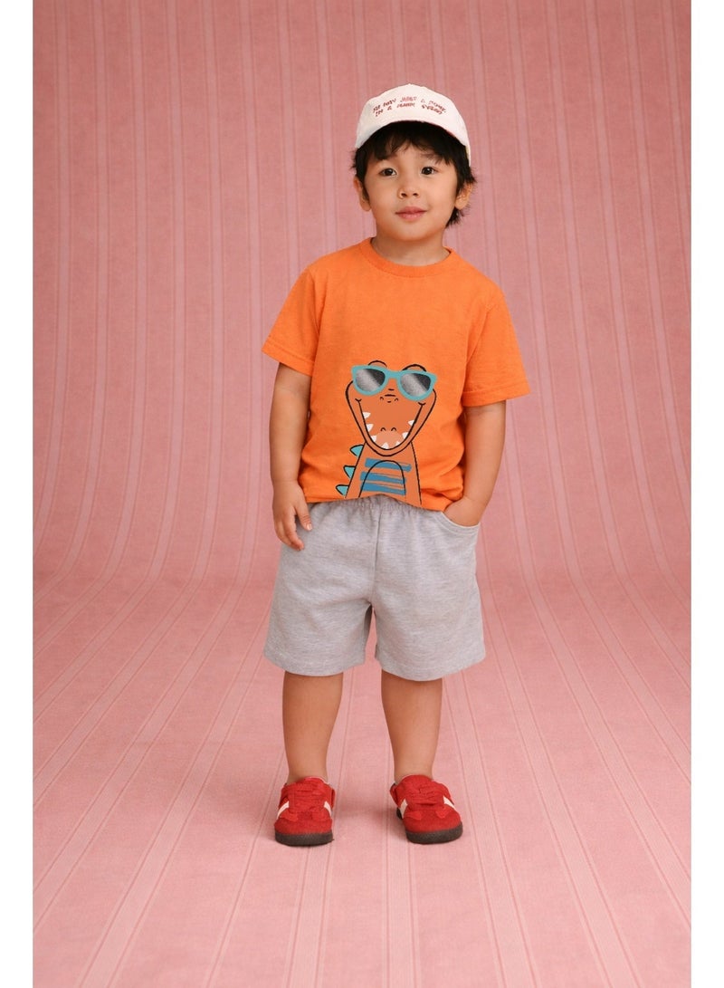 لؤي تي شيرتات LUAY من القطن العضوي بنسبة 100% للأولاد والبنات بأنماط احتفالية بأكمام قصيرة بألوان وأنماط نابضة بالحياة للأطفال والأطفال الصغار - مقاس عادي - Image 1